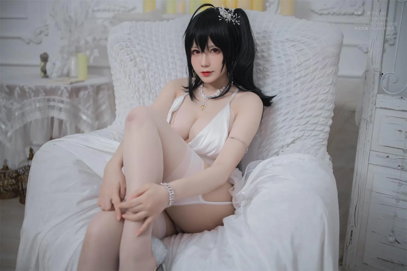 Nyako喵子 – NO.40 大凤纯白婚纱 [65P]插图4